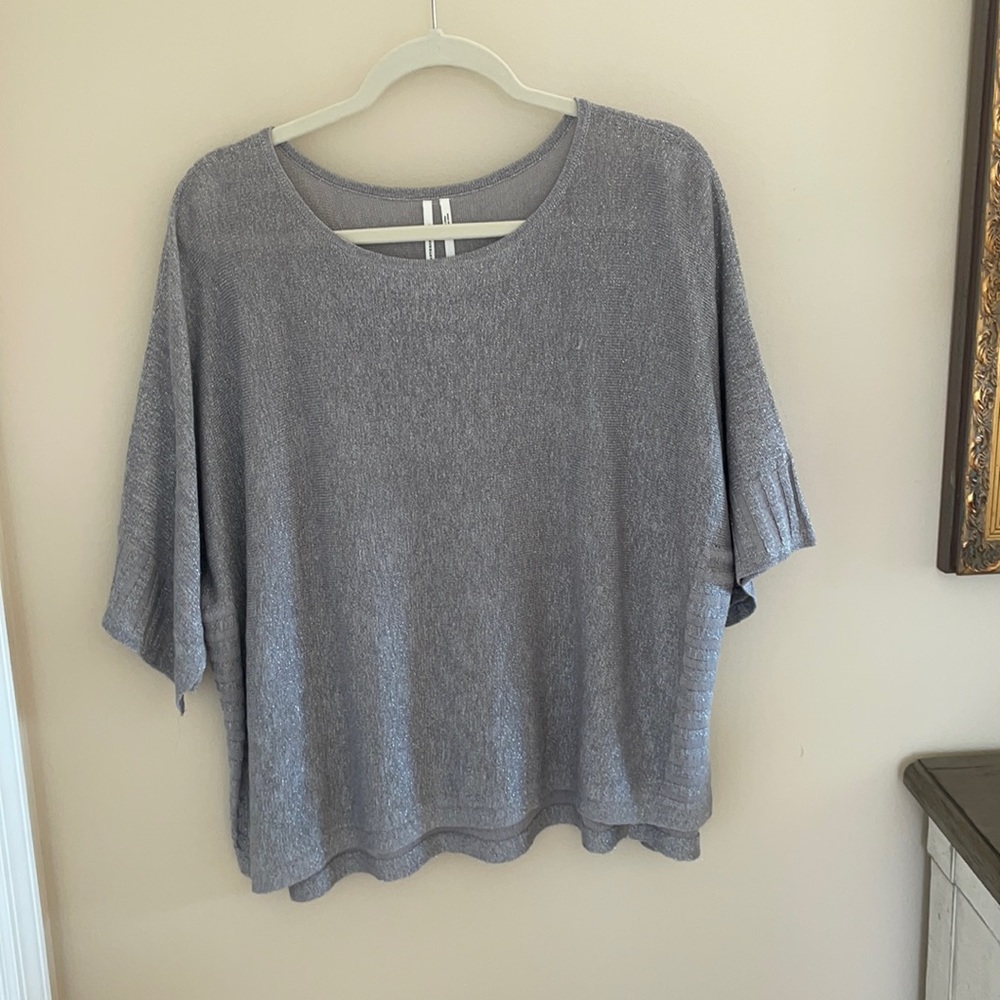 Metallic Silver Anthropologie Top